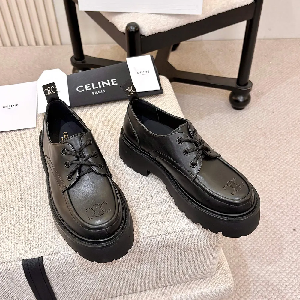 Celine Women Triomphe Derbies in Shiny Bull-Black - image 4