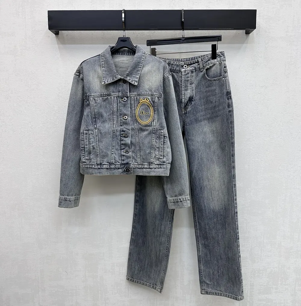 Dior Women Médaillon Cropped Jacket Blue Stonewashed Cotton Denim - image 4
