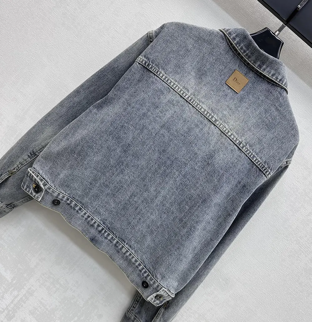Dior Women Médaillon Cropped Jacket Blue Stonewashed Cotton Denim - image 6