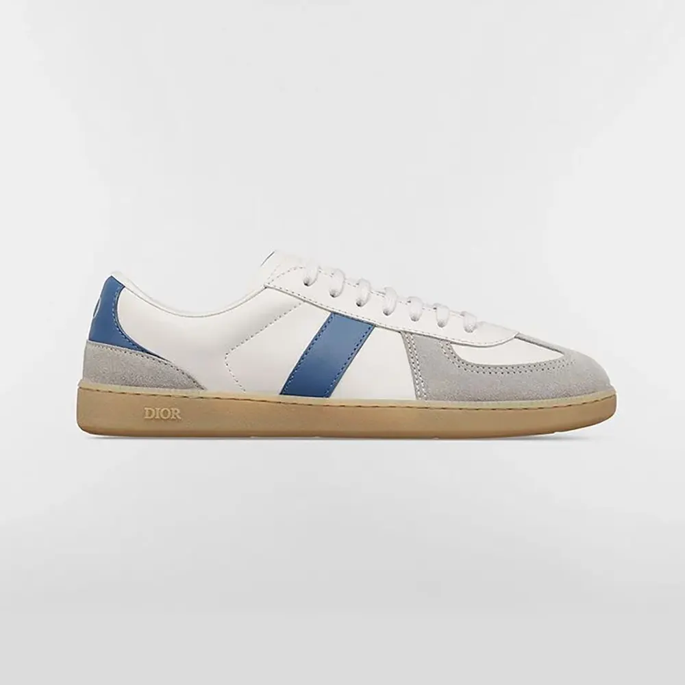 Dior Unisex B01 Matchpoint Sneaker Blue and White Smooth Calfskin with Gray Suede