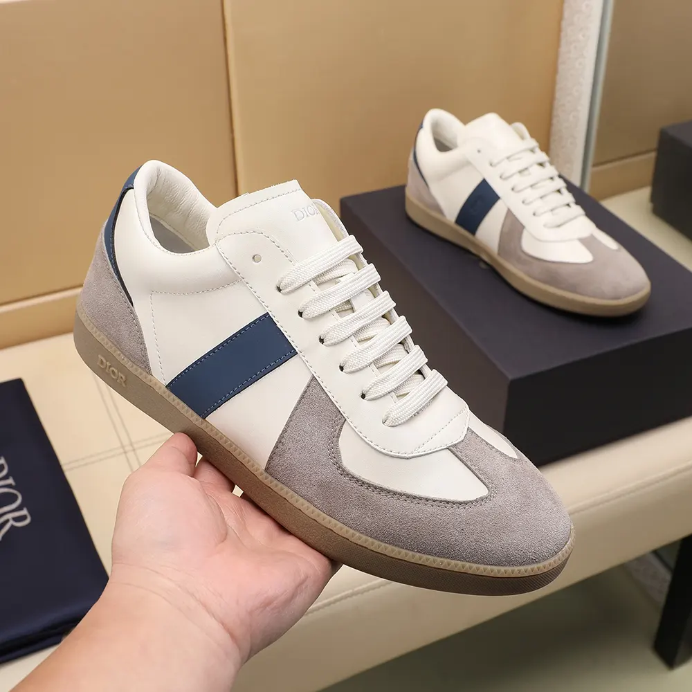 Dior Unisex B01 Matchpoint Sneaker Blue and White Smooth Calfskin with Gray Suede - image 7