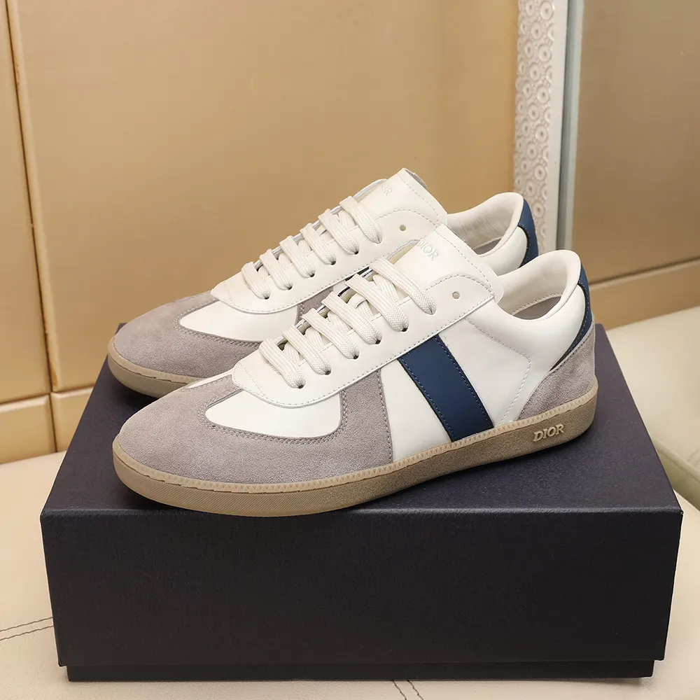 Dior Unisex B01 Matchpoint Sneaker Blue and White Smooth Calfskin with Gray Suede - image 5