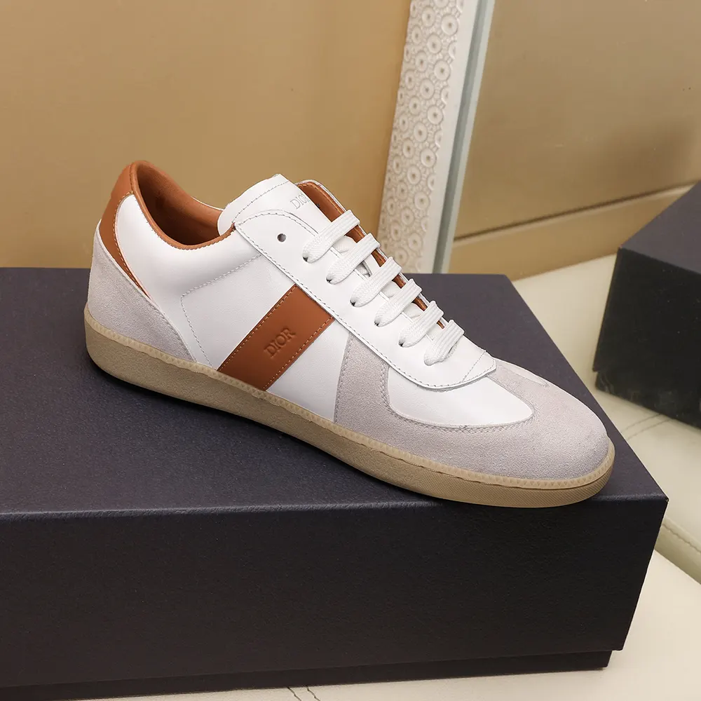 Dior Unisex B01 Matchpoint Sneaker Cognac and White Smooth Calfskin with White Suede - image 6