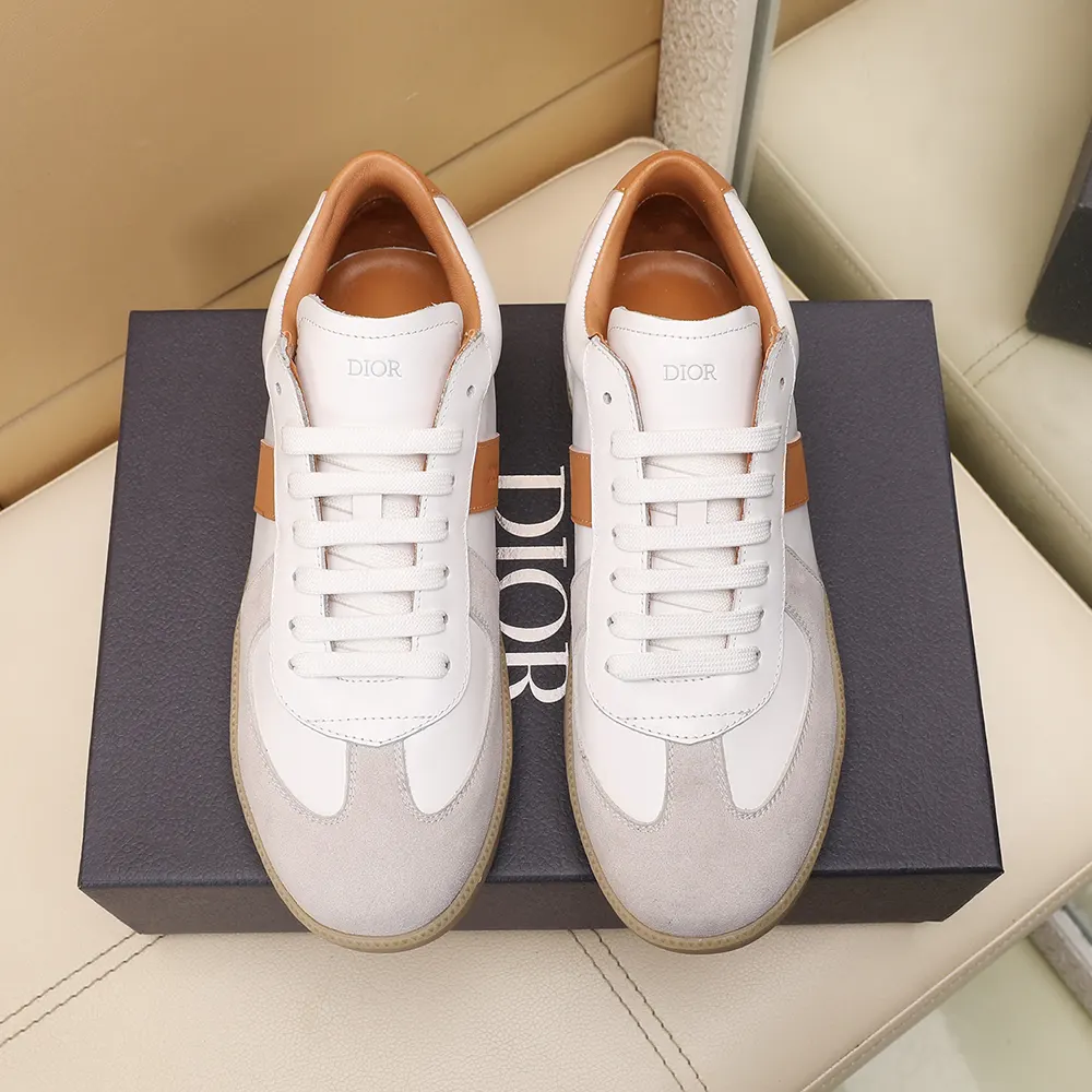 Dior Unisex B01 Matchpoint Sneaker Cognac and White Smooth Calfskin with White Suede - image 4