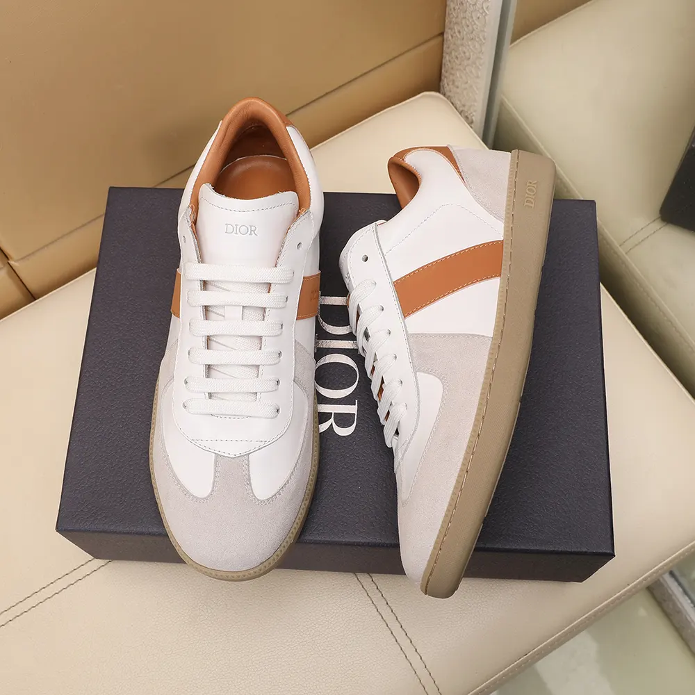 Dior Unisex B01 Matchpoint Sneaker Cognac and White Smooth Calfskin with White Suede - image 8