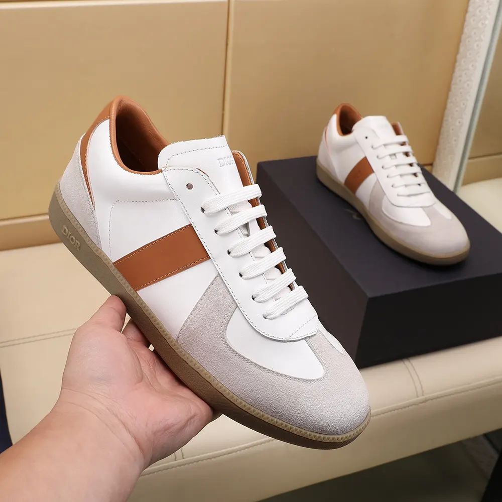 Dior Unisex B01 Matchpoint Sneaker Cognac and White Smooth Calfskin with White Suede - image 7