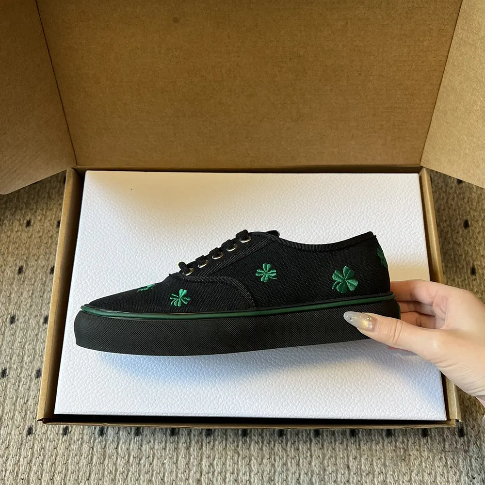 Dior Unisex Saltwind Sneaker Black Cotton Embroidered with Bright Green Dior Clover Motif - image 7