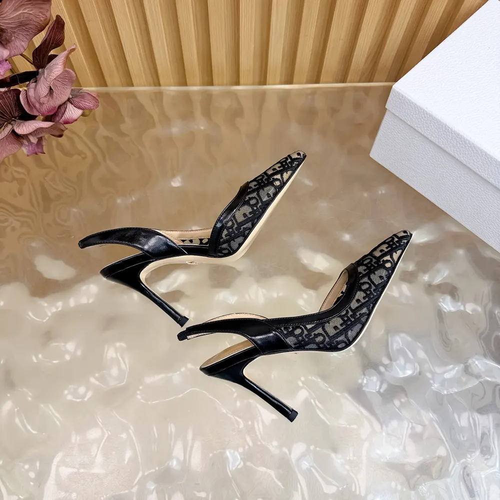 Dior Women Adiorable Slingback Pump Black Dior Oblique Embroidered Mesh - image 10