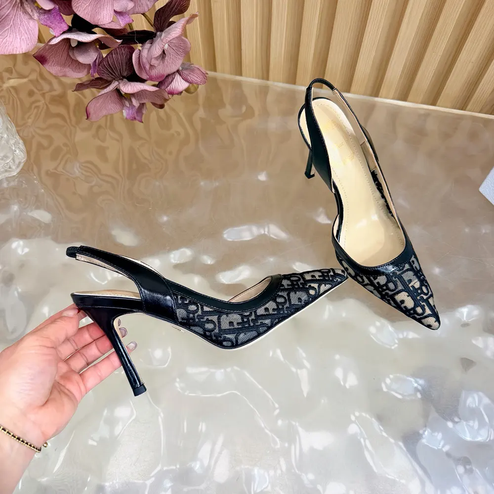 Dior Women Adiorable Slingback Pump Black Dior Oblique Embroidered Mesh - image 6