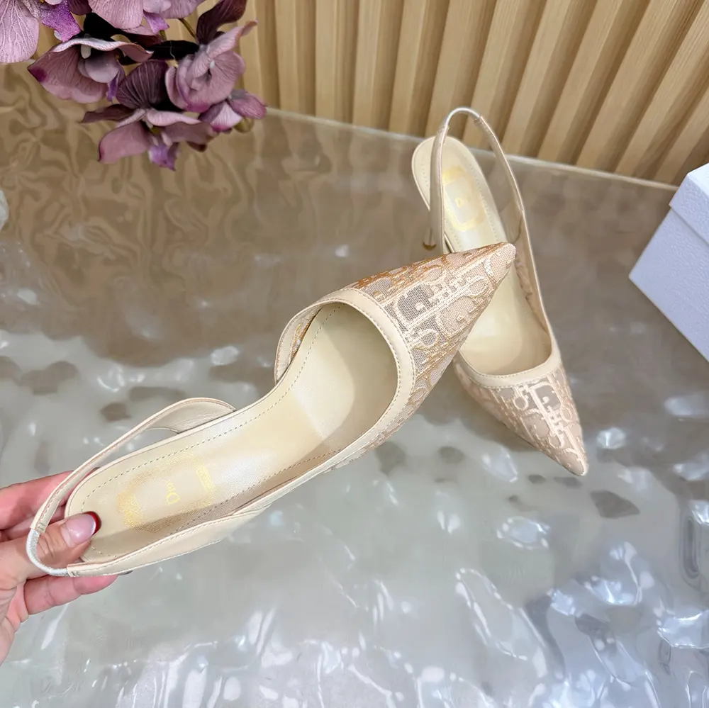 Dior Women Adiorable Slingback Pump Trench Dior Oblique Embroidered Mesh - image 10