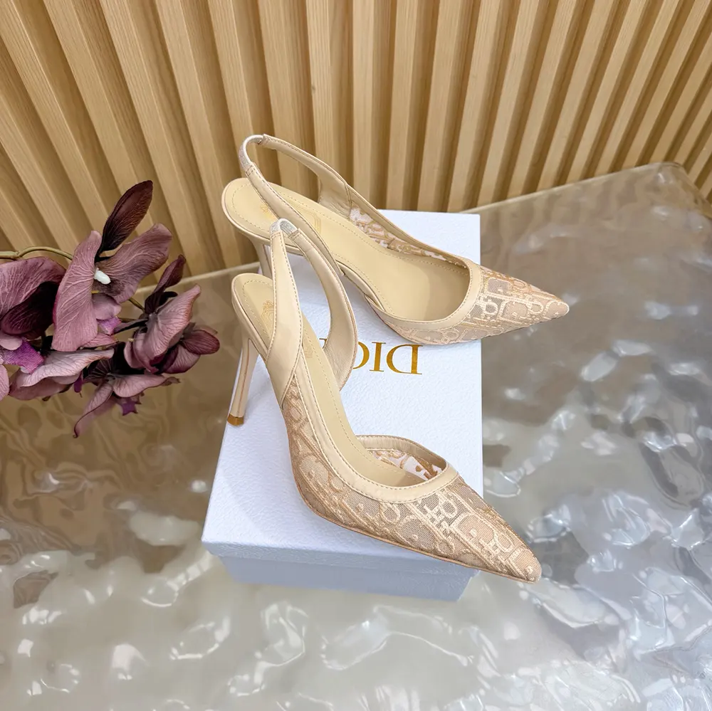 Dior Women Adiorable Slingback Pump Trench Dior Oblique Embroidered Mesh - image 7