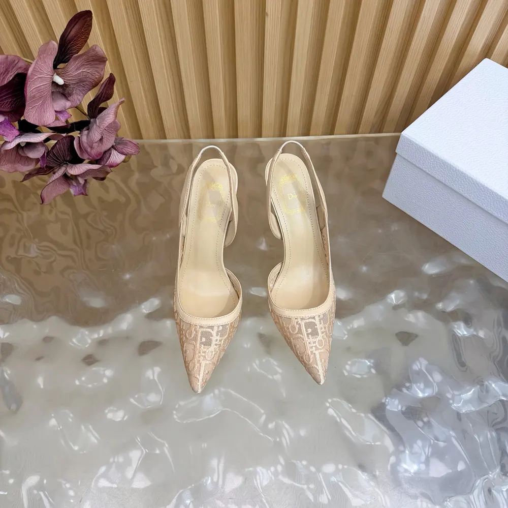Rear angle highlighting adjustable strap on Dior Adiorable Pump