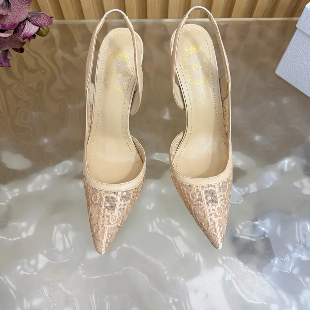 Dior Women Adiorable Slingback Pump Trench Dior Oblique Embroidered Mesh - image 9