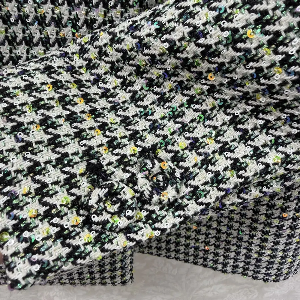 Dior Women Bar Jacket Black and White Houndstooth Virgin Wool Blend with Multicolor Sequins - image 9