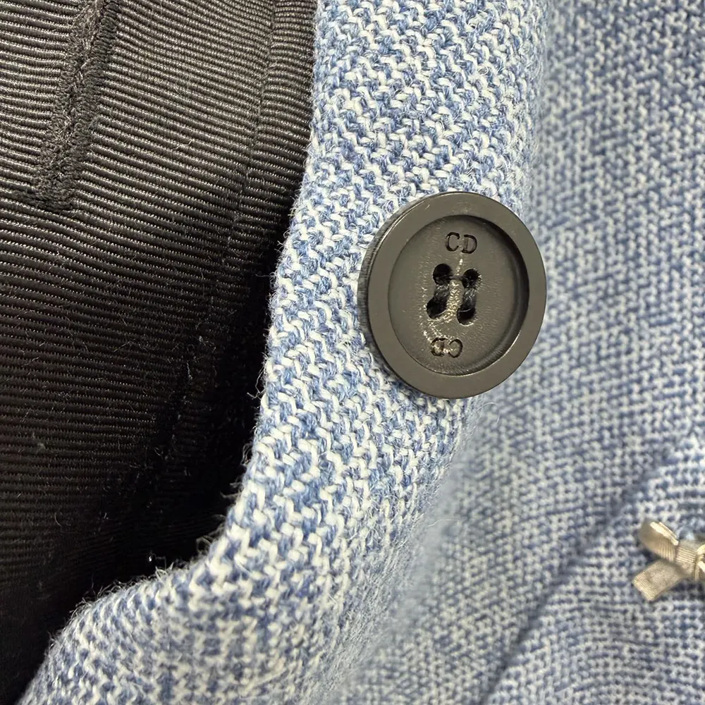 Dior Women Cropped Jacket Blue Virgin Wool Tweed - image 9
