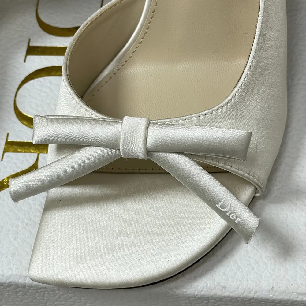 Dior Women Dior Bow Heeled Slingback Sandal White Satin - image 10