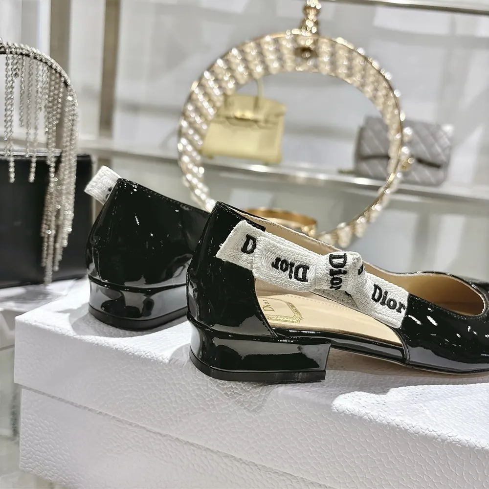 Dior Women J’Adior Ballet Flat Black Patent Calfskin - image 8