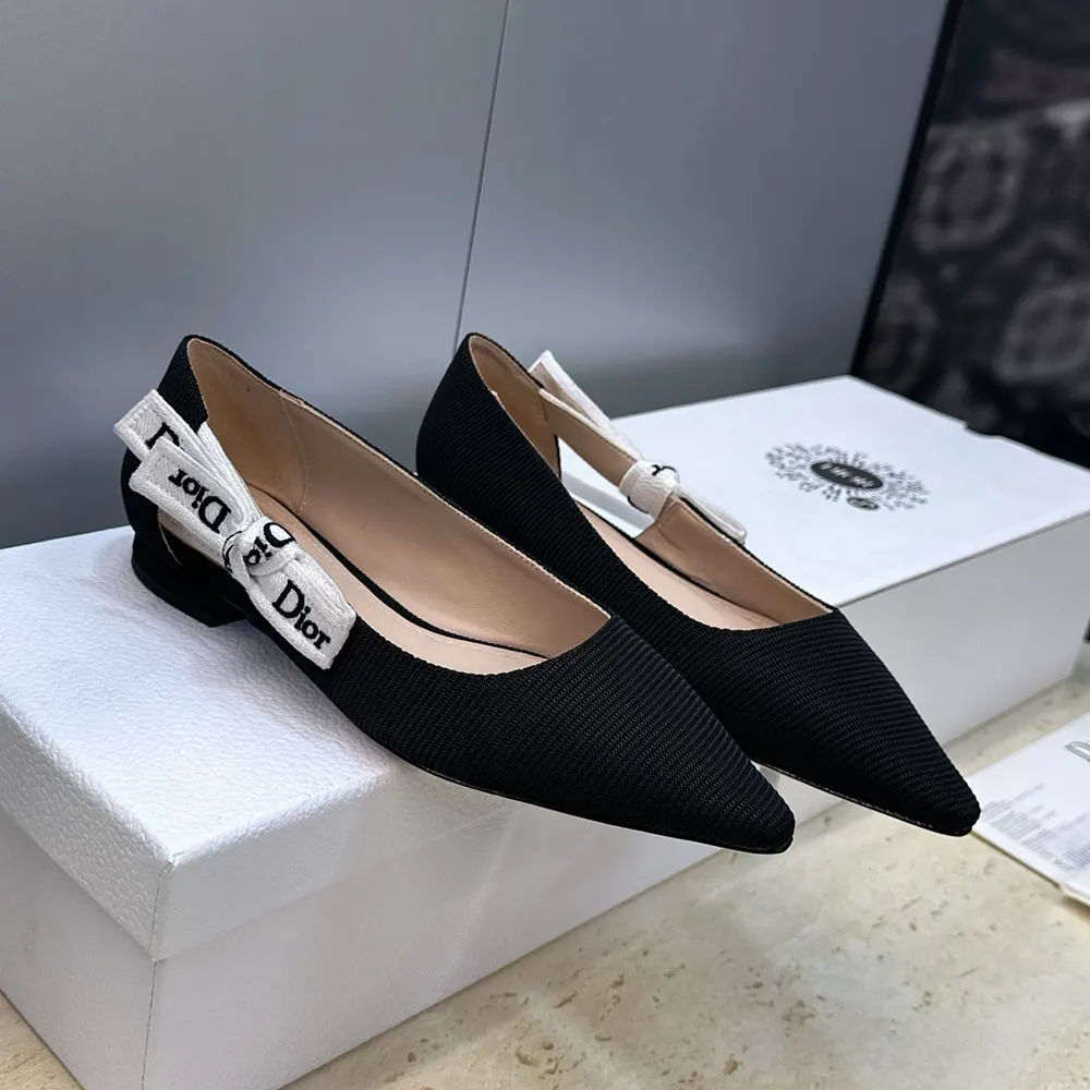 Overhead view showing rounded silhouette of Dior Women J’Adior Ballet Flat