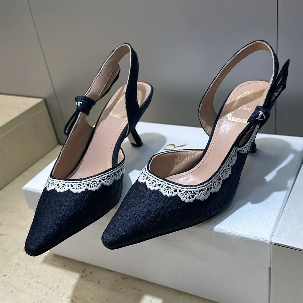 Rear view showing slingback strap and heel of Dior Women J’Adior Slingback Pump