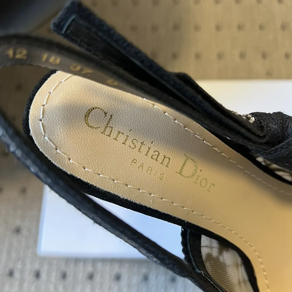Dior Women J’Adior Slingback Pump Transparent Mesh Embroidered with Black Millefiori Motif - image 9