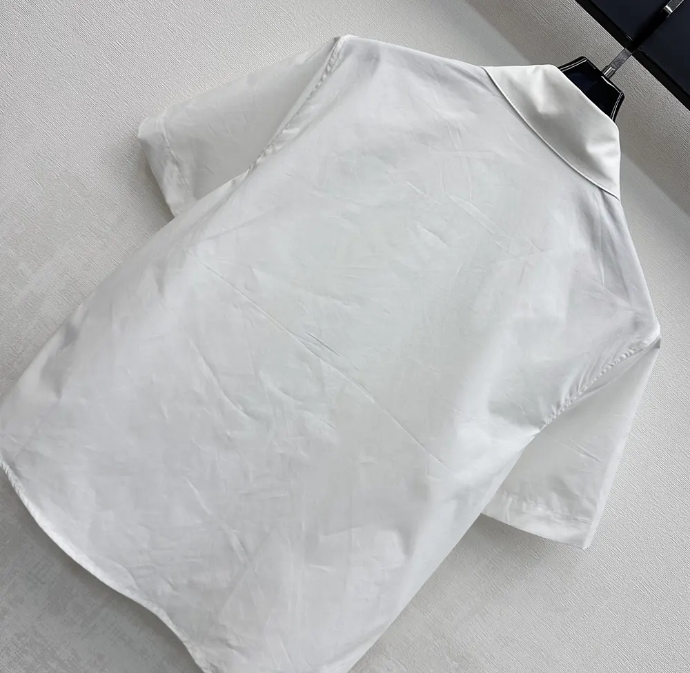 Dior Women Médaillon Embroidered Short-Sleeved Blouse White Cotton Poplin - image 7