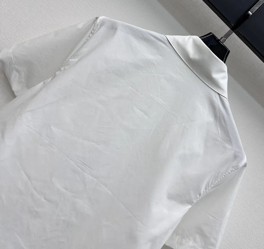 Dior Women Médaillon Embroidered Short-Sleeved Blouse White Cotton Poplin - image 8