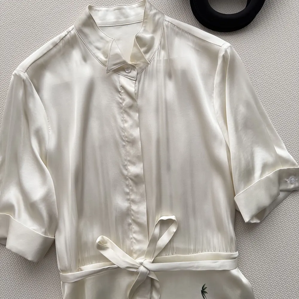 Dior Women Mid-Length Flared Shirtdress White Cotton Poplin with Yellow and Green Dior Buttercup Motif - image 5