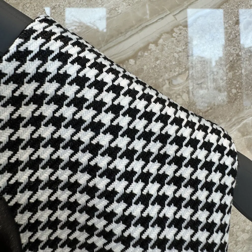 Dior Women Straight-Cut Short Dress Black and White Houndstooth Virgin Wool Blend - image 10