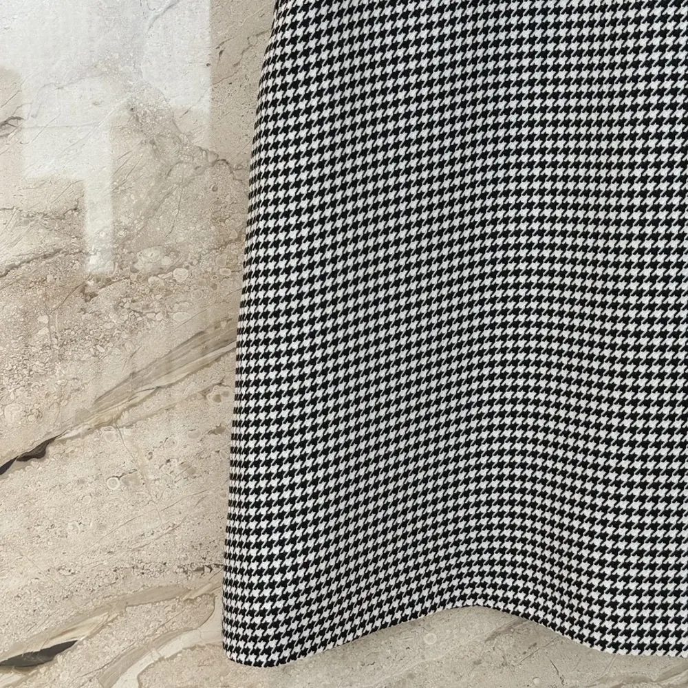 Dior Women Straight-Cut Short Dress Black and White Houndstooth Virgin Wool Blend - image 12