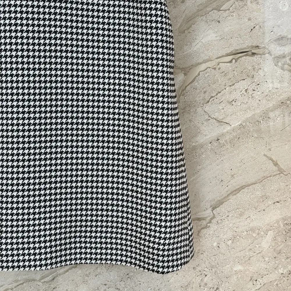 Dior Women Straight-Cut Short Dress Black and White Houndstooth Virgin Wool Blend - image 11