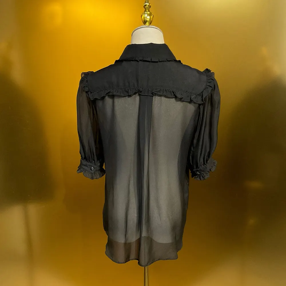 Dolce Gabbana D&G Women Chiffon Shirt-Black - image 4