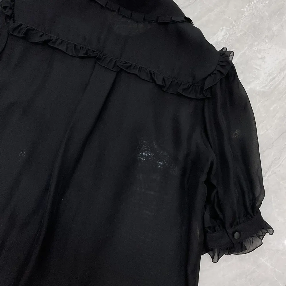Dolce Gabbana D&G Women Chiffon Shirt-Black - image 7
