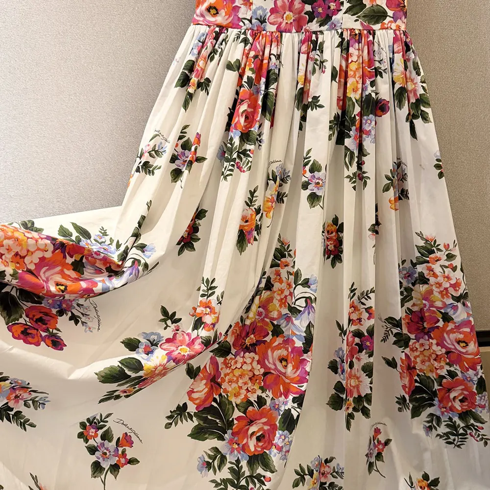Dolce Gabbana D&G Women Flower Bouquet-Print Cotton Dress - image 10