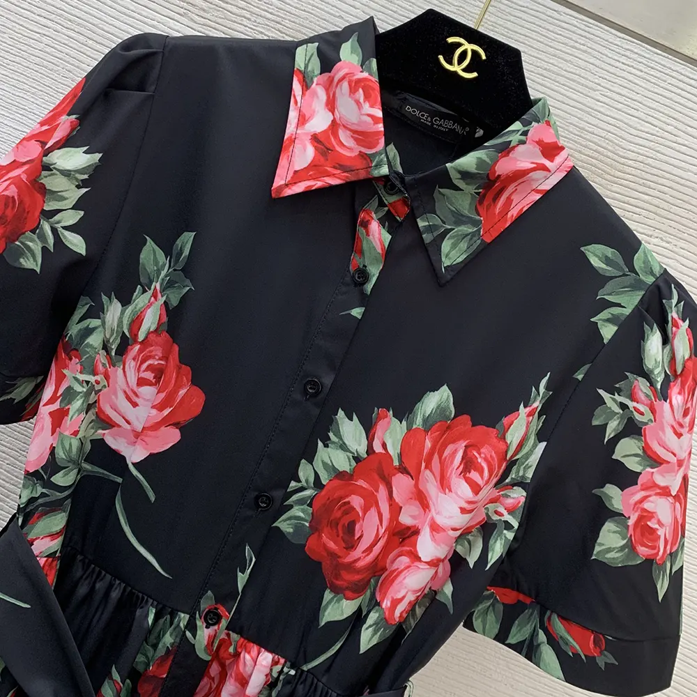 Dolce Gabbana D&G Women Rose Bouquet-Print Poplin Shirt Dress - image 7