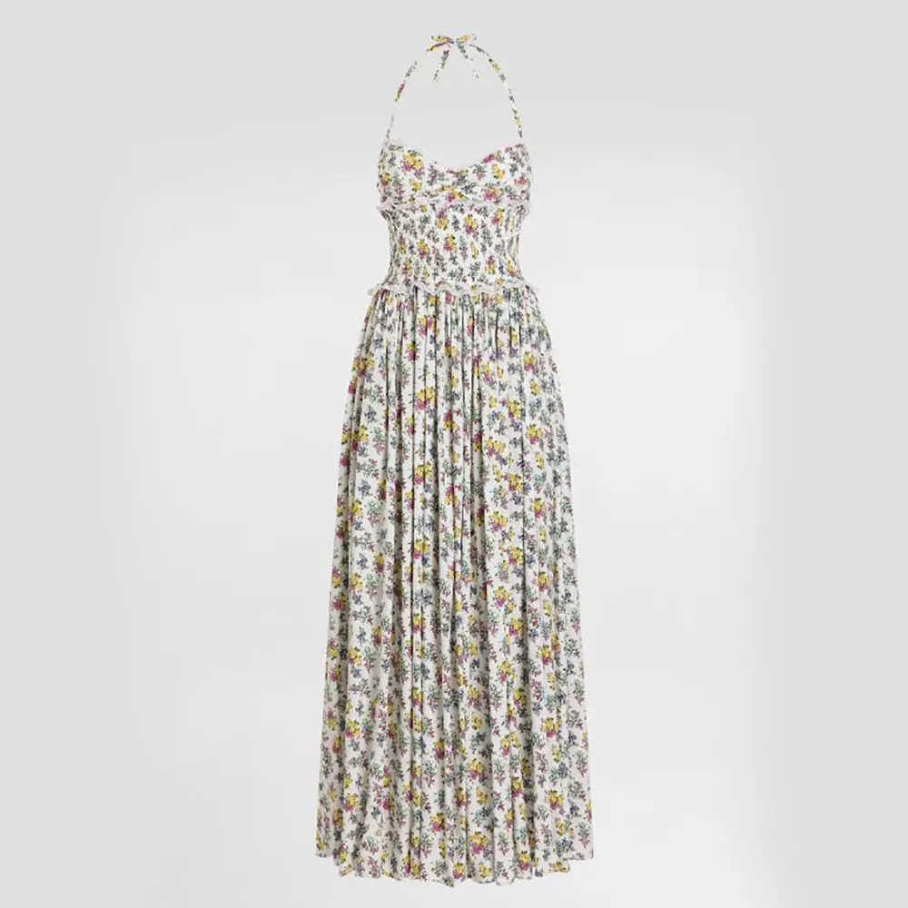 Front view of Dolce Gabbana D&G Women Small Floral-Print Poplin Dress