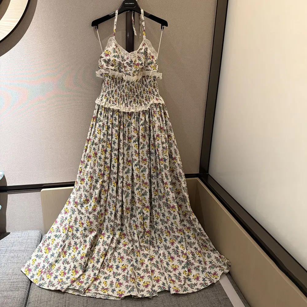 Side angle showing silhouette of Dolce Gabbana D&G Women poplin dress