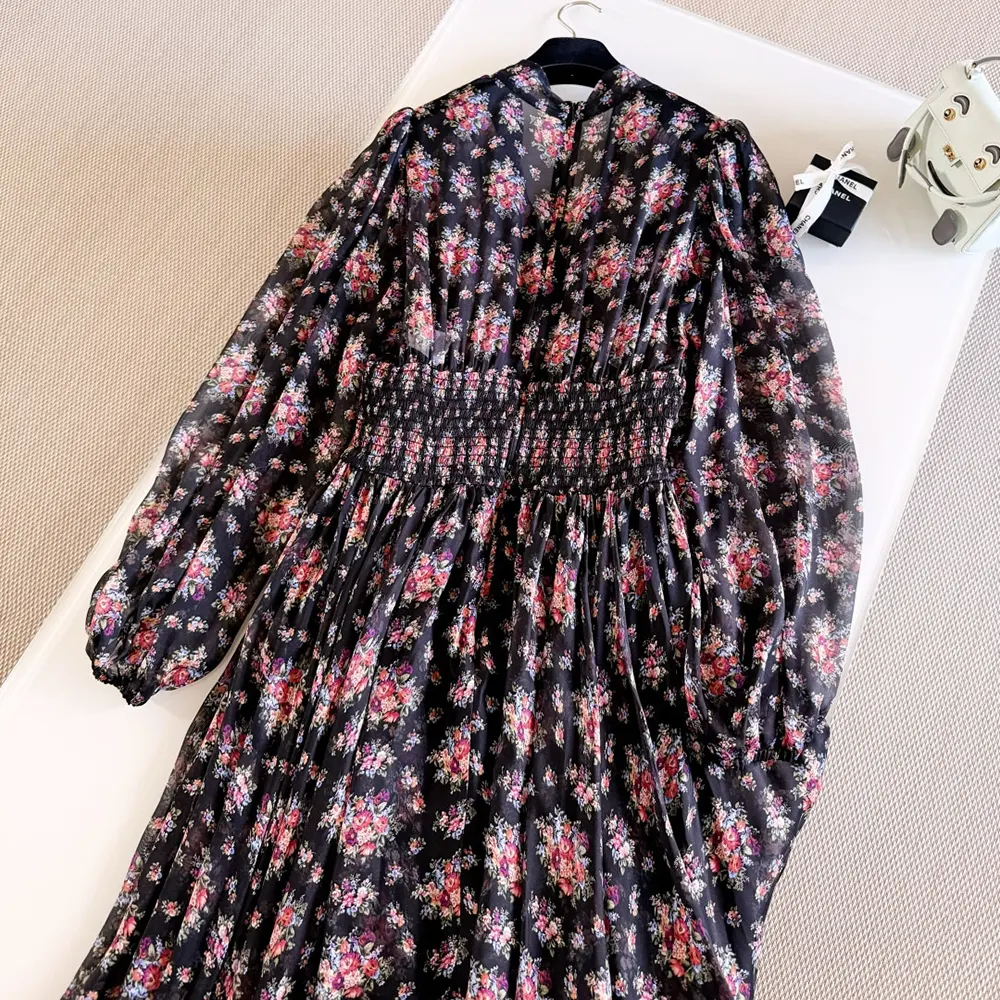 Dolce Gabbana D&G Women Small Flower Bouquets-print Chiffon Dress - image 5