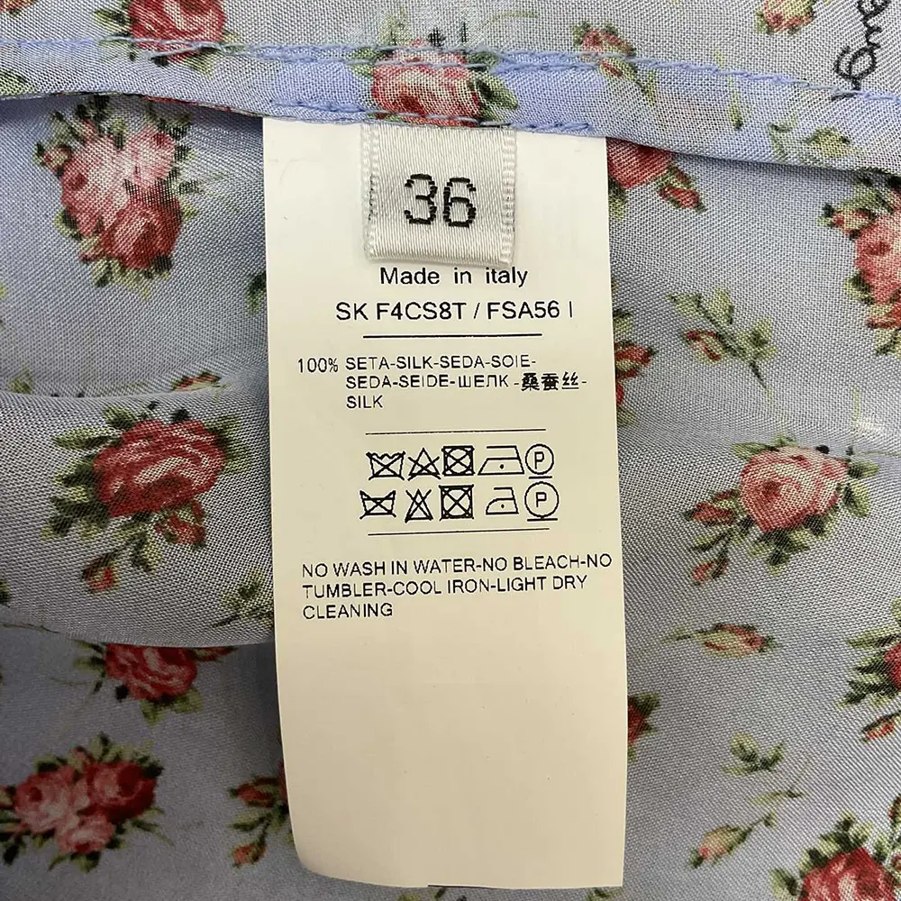 Dolce Gabbana D&G Women Small Rose-Print Chiffon Shirt - image 10