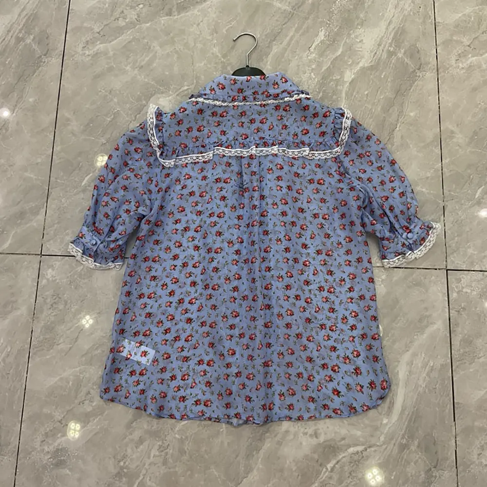 Dolce Gabbana D&G Women Small Rose-Print Chiffon Shirt - image 7