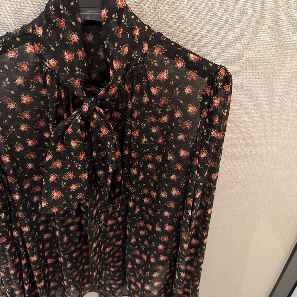 Dolce Gabbana D&G Women Small Rose-Print Chiffon Top - image 6