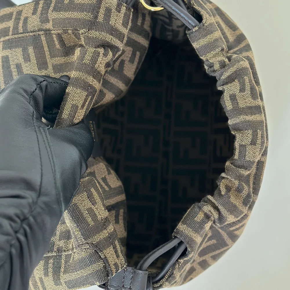 Fendi Women Brown FF Jacquard Fabric Backpack - image 9