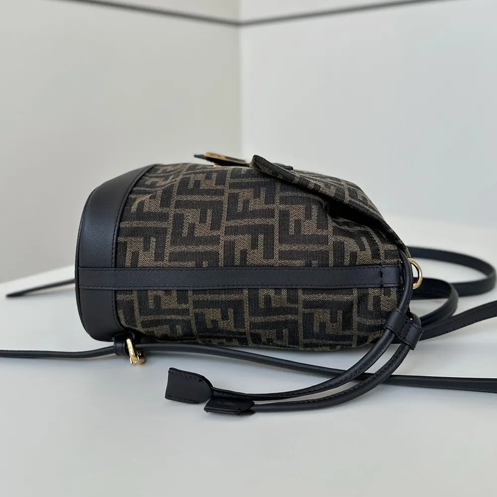 Fendi Women Brown FF Jacquard Fabric Backpack - image 5