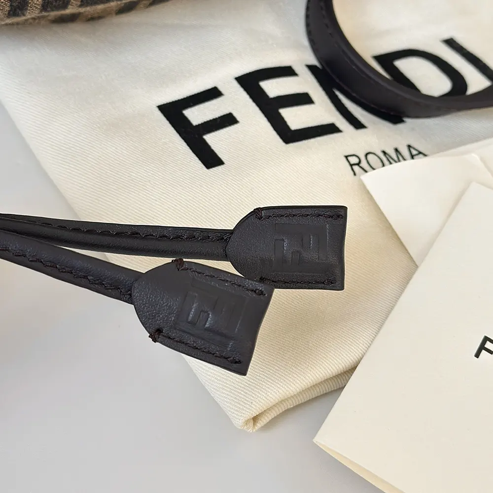 Fendi Women Brown FF Jacquard Fabric Backpack - image 10