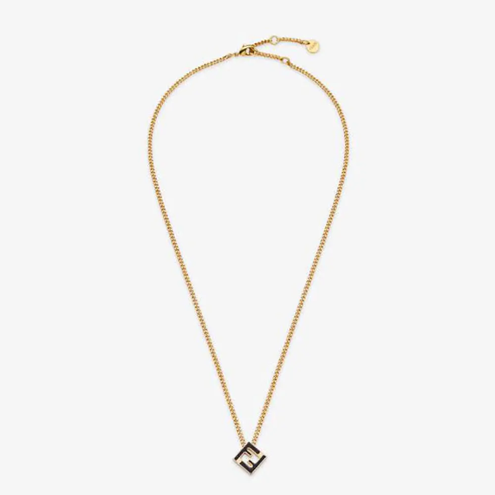 Close-up of Fendi Women Forever Fendi Necklace gold clasp detail
