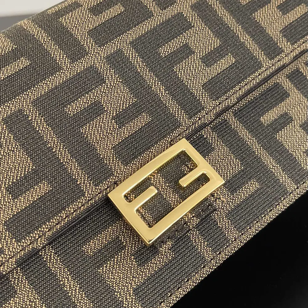 Fendi Women Wallet On Chain Baguette Brown FF Fabric Wallet - image 6