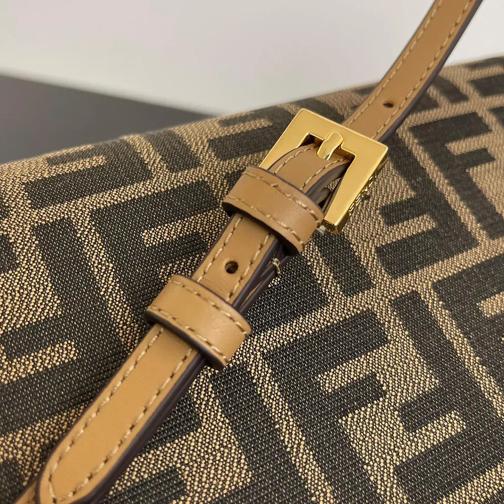 Fendi Women Wallet On Chain Baguette Brown FF Fabric Wallet - image 7