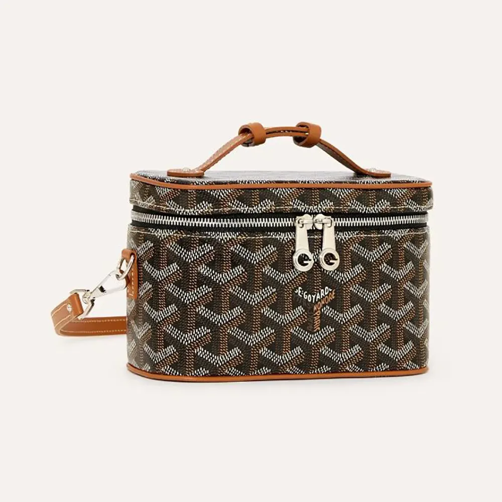 Front angle of Goyard Unisex Muse Mini Vanity-Tan shoulder bag