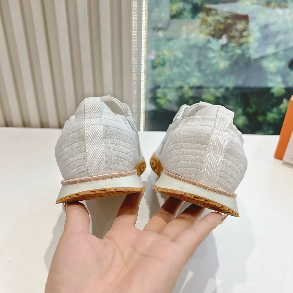 Hermes Unisex Jet Sneaker in Technical Canvas and Suede Goatskin-White - image 7