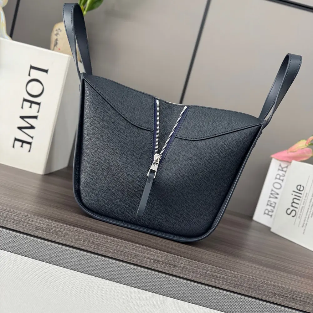 Loewe Unisex Compact Hammock Bag in Soft Grained Calfskin-Deep Navy - image 6