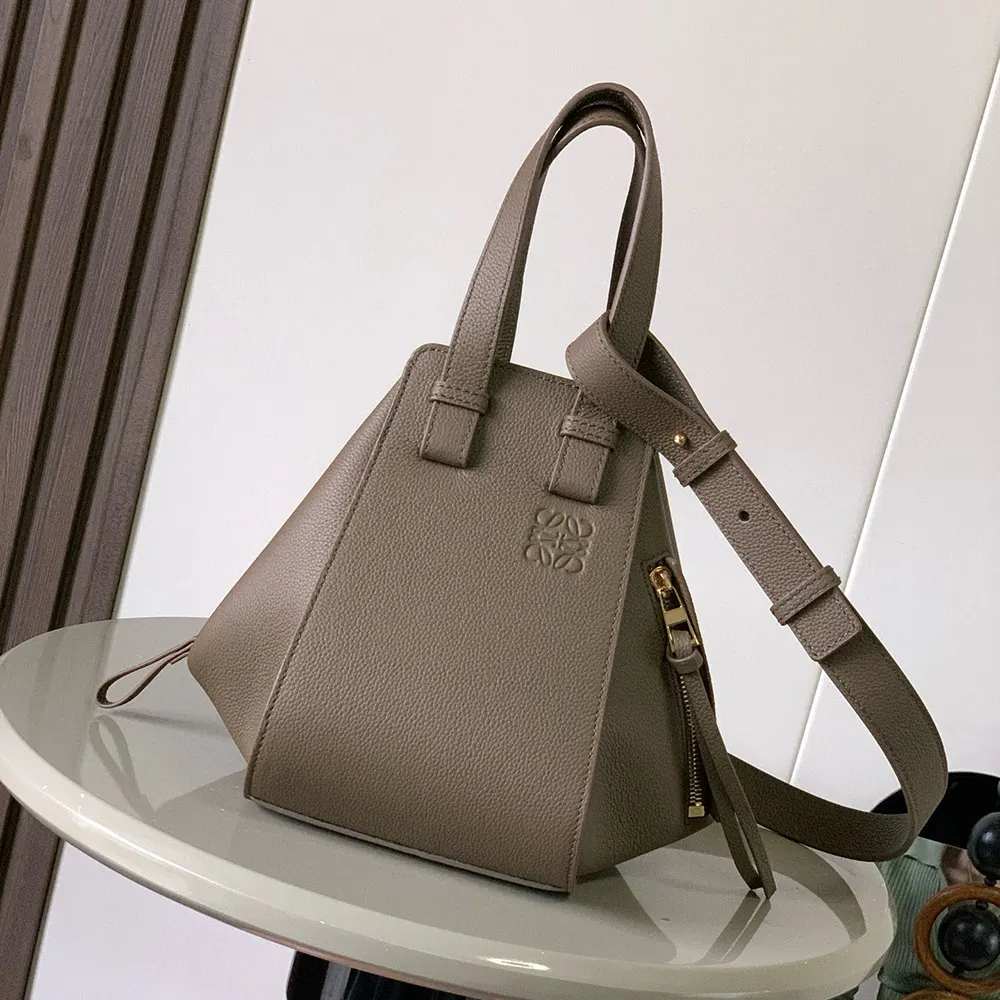 Close-up of silver-tone hardware on Loewe Unisex Compact Hammock Bag